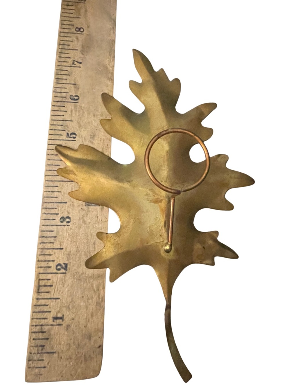Vintage Set of 3 MCM Brass Oak Leaf Wall Art Hanging 3D Metal Plaques 8"x5" - Picture 8 of 9